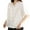 White, variant on MIXUE Womens Summer Tops Summer Linen Solid Color Button Up Round Neck Short Sleeve Pocket Casual Vintage Cardigan T-shirts Daily-Wear,Black,L