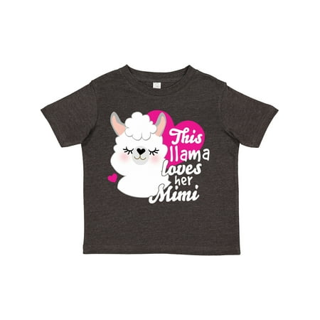 

Inktastic Valentines Day This Llama Loves Her Mimi Gift Toddler Toddler Girl T-Shirt