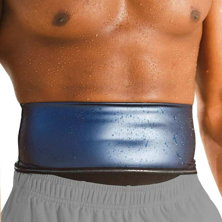 2022 Waist Trainer Sweat Slimmer Wrap for Men Sauna Belt Workout Slim Body  Wrap for Stomach Blue