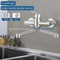 thumbnail image 3 of Exquisite Stainless Steel Kitchen Faucets Hot And Cold Wall Mounted Tap Mixer Extendable Sink Cranes Gourmet Rotary Single Lever Balcony_Perfect Gift, 3 of 5