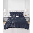 thumbnail image 3 of Navy Blue Queen Size Down Alternative Comforter, Lightweight Comforter Quilt Bedding Set with Pillow Shams Spring Flora All Seasons Bed Comforter Duvet Insert 90"x96", 3 of 7