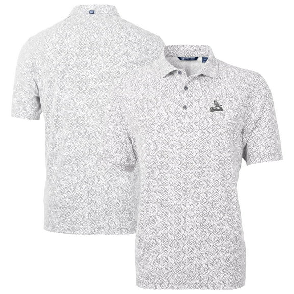 Men's Cutter & Buck Gray St. Louis Cardinals Virtue Eco Pique Botanical Print Recycled Polo