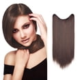 thumbnail image 6 of LHWEN Hair Extensions Secret Hidden Wire In Real Long Thick Straight Curly Headband For Women Brown Beauty Salon Straight Hair Fun Lace Wavy Curls Braided Hair Synthetic Hair bohon Perfect, 6 of 6