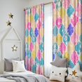 thumbnail image 5 of Blackout Kids Curtains,Multi Color Floral Checkered Pattern Childrens Insulated Curtains Set Of 2,Bedroom Essentials,Toddler Room Decor 52"x84", 5 of 5