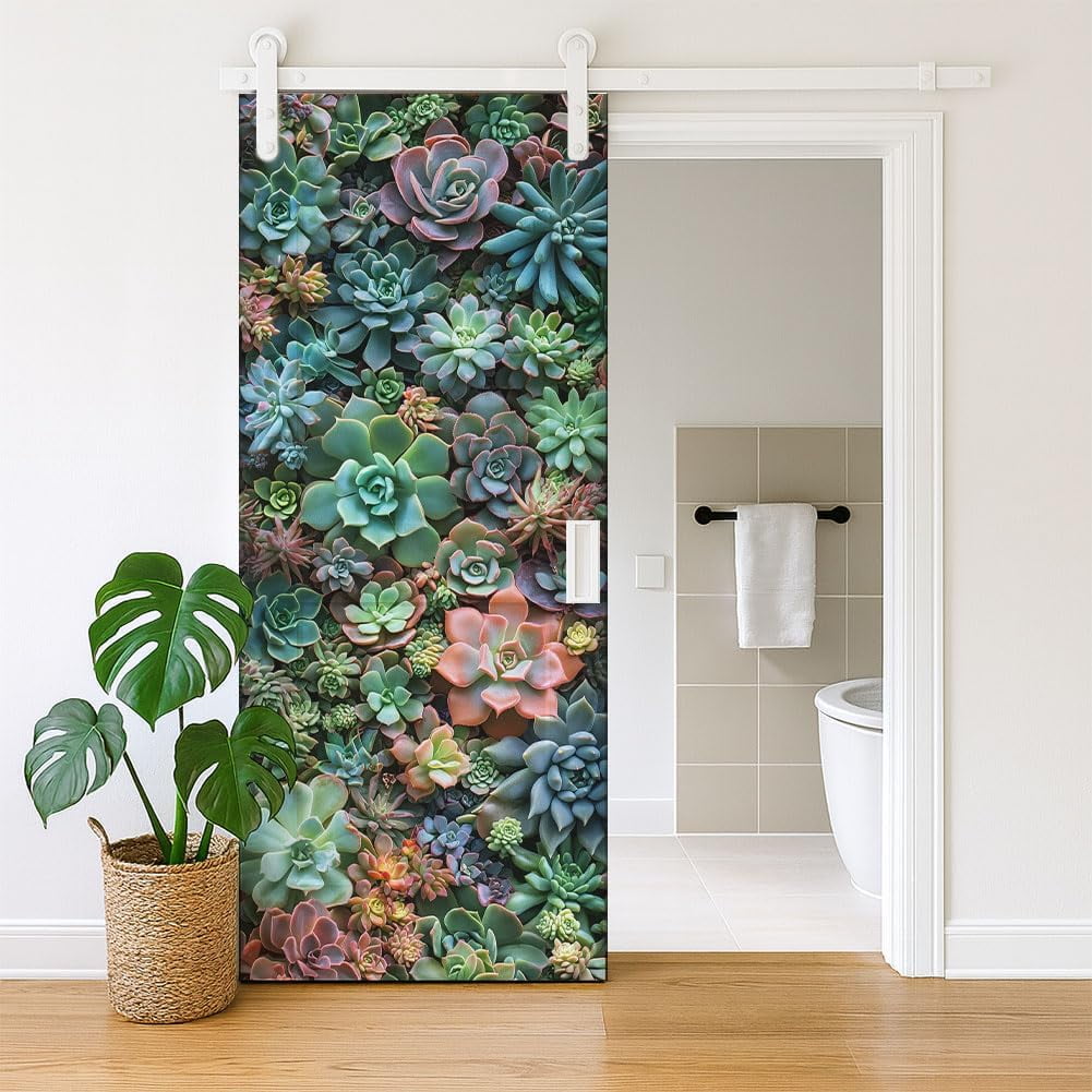 2 Sheet Succulents Removable Refrigerator Wraps Self-Adhesive Fridge Stickers Peel and Stick Vinyl Fridge Decals Sticker