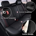 thumbnail image 5 of Car Seat Covers Full Set Fit for Jeep Cherokee 2014-2025 Waterproof Leather 5 Seat Covers Automotive Seat Cushion Seat Protectors with Airbag Compatible (Black&Redline), 5 of 8