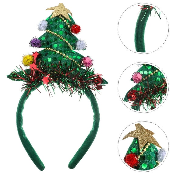 GAXIRE Christmas Tree Headband with Bell, Festive Holiday Costume Accessory for Christmas Party, Cosplay, and Seasonal Celebrations