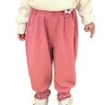 thumbnail image 2 of LZHGirlshop Toddler Girls Flare Pants with Ruffle Pull On Lightweight Solid Color Baggy Wide Leg Bell Bottoms Cute Pants,Pink,5T, 2 of 6