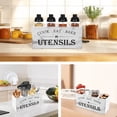 thumbnail image 6 of Tzdxfgl 14.5" x 6.7" x 5.5" Extra Large Kitchen Utensils Holder with 4 Compartments, Wooden Utensil Organizer for Kitchen Countertop, Farmhouse Decor, Rustic Cooking Utensil, 6 of 11