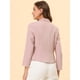 thumbnail image 4 of INSPIRE CHIC Chaqueta abierta de la chaqueta del traje de la cosecha del trabajo de la oficina del frente de las mujeres Rosa-Sólido L, 4 of 6