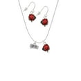 thumbnail image 2 of Delight Jewelry Silvertone Text Chat - gr8 - Great - Red Lucky Ladybug Necklace and Dangle Earrings Set, 2 of 6