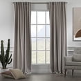 thumbnail image 5 of 3S Brother's Extra Long Room Darkening 95" Length Faux Velvet Light Stone Curtain Drapes - Hanging Back Tab 5-25 Feet Custom Made ( 1 Panel ) - Made in Turkey (52"Wx95"L), 5 of 5
