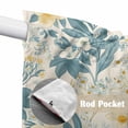 thumbnail image 2 of Spring Meadow Blooms Kitchen Window Curtains, Swag Curtains Valance for Bedroom Living Room Bathroom, Teal Yellow Botanical Rod Pocket Window Treatment Curtain Block Drapes 2 Panels 36"x63", 2 of 9