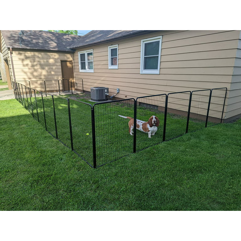 Suchown Dog Playpen 40Inch 8 Panels Heavy Duty Metal Dog Fence Exercise Pen  With Doors For Large/Medium/Small Dogs, Portable Pet Pen Indoor & Outdoor