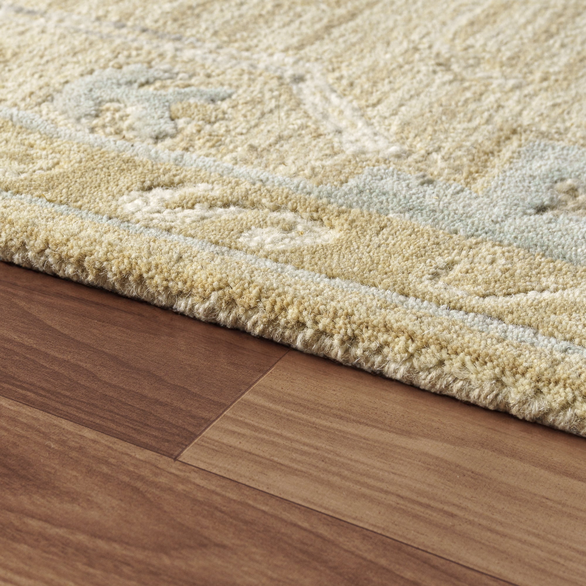 Ox Bay Elaine Medallion Classic Hand-Tufted Wool Indoor Runner Rug, Beige/Pastel blue, 2'6" x 8'