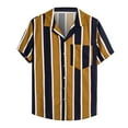 thumbnail image 1 of jovati Chemise en Denim Homme Homme Décontracté Boutons Plage Imprimé Rayé Non Positionné Col Rabattu Chemise à Manches Courtes Blouse, 1 of 9