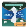 thumbnail image 1 of Almohadillas femeninas Always Pure Cotton FlexFoam, tamaño 4, durante la noche, 60, 1 of 9