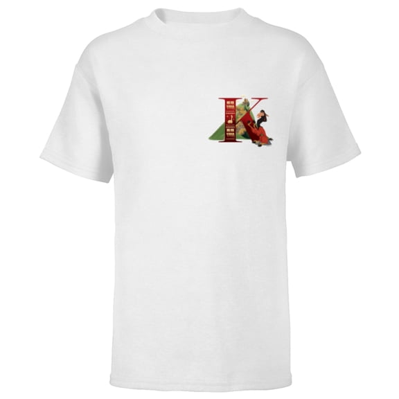 Disney Alphabet Monogram Llama Letter K for Kuzco - Short Sleeve T-Shirt for Kids - Customized-White