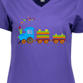 thumbnail image 4 of Inktastic Colorful Toy Train Women's V-Neck T-Shirt, 4 of 5