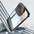 thumbnail image 2 of ELEHOLD for iPhone 14 Case,Camera Lens Protector Crystal Clear Non-Yellowing Shockproof Anti-Scratch Transparent Hard Back Slim Fit Case for iPhone 14,Blackred, 2 of 6