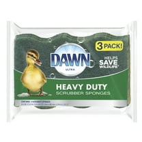 Dawn Heavy Duty Kitchen Dish Sponges, Green/Yellow (Pack of 3)