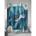 thumbnail image 5 of Fsddascl Coastal Blue Sea Turtle Shower Curtain Set - 72" x 78" Washable Bathtub Curtain with 12 Hooks, Summer Nautical Ocean Shell Waterproof Fabric Stall Shower Curtains for Bathroom/Bathtub, 5 of 6