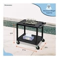thumbnail image 3 of Luxor 26"H Mobile Multipurpose Plastic Storage Utility AV Cart with 2 Shelves - Black, 3 of 6