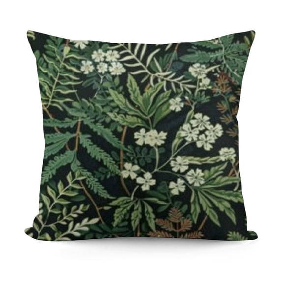 Green Plant Lumbar Pillow Covers  Sage Green Botanical Fern Leaf Decorative Pillow Cases Spring Summer Vintage Floral Black Throw Pillows Farmhouse Home Decor for Couch Outdoor