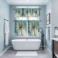 thumbnail image 4 of Abstract Coconut Tree Kitchen Curtains Valances and Tiers Set of 3 Retro Beach Tier Curtains and Valance with Rod Pocket for Small Windows, 27.5"x36", 4 of 9