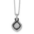 thumbnail image 2 of White Sterling Silver necklace Box with pendant Cubic Zirconia CZ Clear Black 18 in 1 mm, 2 of 5