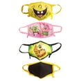 thumbnail image 2 of Spongebob Squarepants Smile 4 Pack Reusable Face Masks w/ Pink Neck Strap, 2 of 6