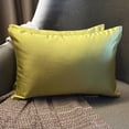thumbnail image 3 of The HomeCentric Decorative Lumbar Pillow Cover Chartreuse Pack Of 2, 20"x54" (50x135 cm) Satin Solid Oblong Pillow Cover, Modern Cushion Cover Style - Chartreuse Slub Satin, 3 of 14