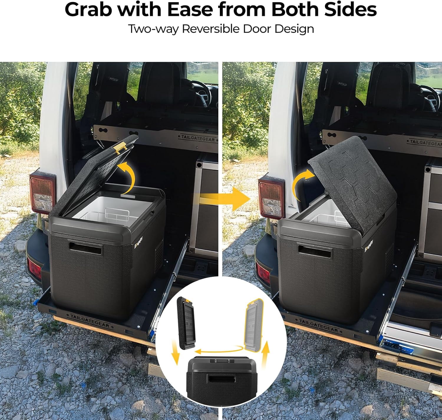 BougeRV 12 Volt Car Refrigerator, CRS 53 Quart Portable Fridge Freezer with APP Control, -4℉ to 68℉ for Truck Van RV Camping Road Trip