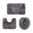 thumbnail image 1 of Bathroom Rug Mat Set, 3-Piece Solid Color Soft Absorbent Shower Floor Mat with U-Shaped Contour and Toilet Seat Cover, Machine Washable Non-Slip Bath Rug, 1 of 6