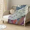 thumbnail image 2 of nygtbtfer White Swan Purple Flower Flannel Blanket Ultra-Soft Cozy Plush Blanket Throw Blankets Couch Chair Living Room Air Conditioning Cool Blankets  60x80in, 2 of 6