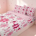 thumbnail image 2 of Erosebridal Cartoon Flower Zipper Full Size Comforter Sets with Fitted Sheet and 2 Pillowcases, Groovy Blossom Zipper Bedding Set, Pink Reversible, Rose Magenta, Pink Reversible, 2 of 7