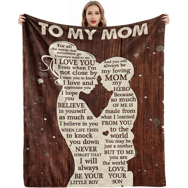 LHSHID Gifts for Mom Mothers Day Birthday Gifts for Mom from Son Mom Gifts Blanket Presents for Mother's Day Christmas Birthday Gifts for Mom Soft Cozy Flannel Throw Blanket 30"x40"