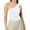 White, variant on Women's One Shoulder Bodysuit, Slim Fit, Sleeveless, Backless Top with Neckline, Polyester & Spandex