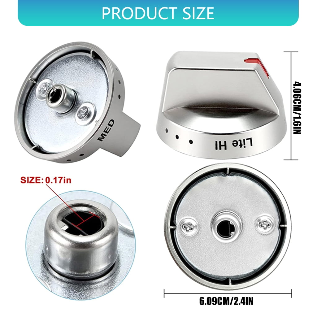 7829 Metal Gas Stove Control Handle Replacement Part Easy Installtion Repairing Knob Steel Texture for Various Models