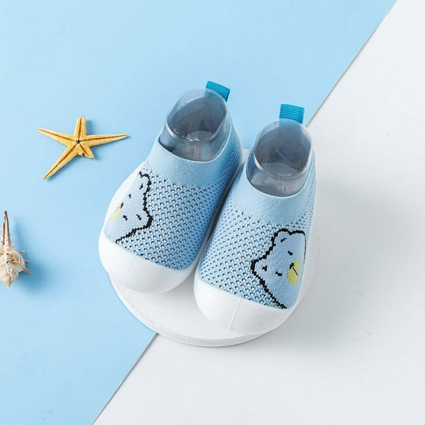 Puntoco Bebé Primavera Y Otoño Nuevos Zapatos De Piso Interior De Punto Para Bebés Antideslizantes Transpirables Antisudor Zapatos Para Niños Pequeños Zapatos Para Bebés Azules 21