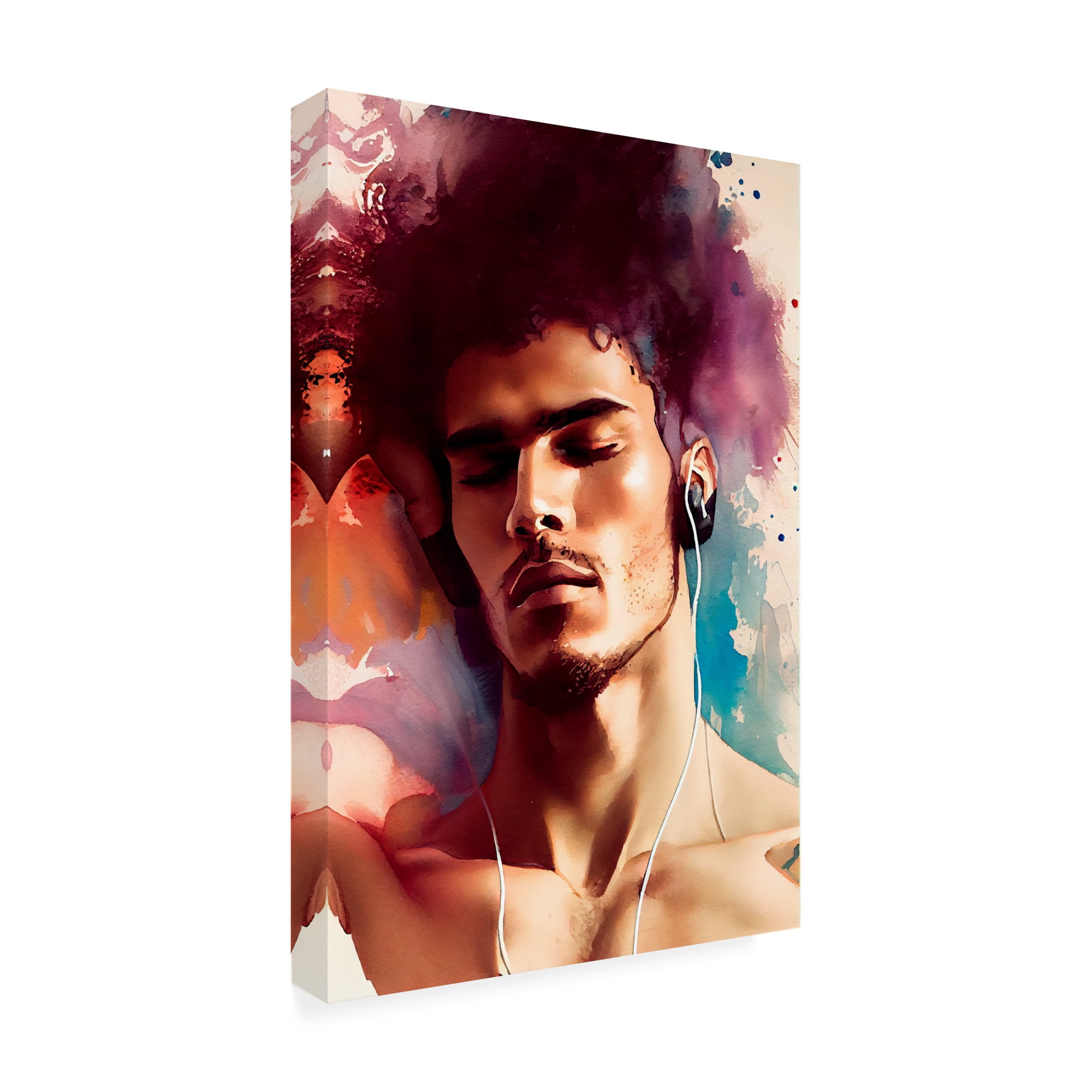 Canvas Wall Art - Sasha 'Music Man II' Wall Art for Living Room, Bedroom, or Office Décor by Trademark Fine Art - 30 x 47 Inches