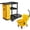 Yellow, variant on Dryser Commercial Janitorial Cleaning Cart on Wheels - Black Housekeeping Caddy with Cover, Shelves and Vinyl Bag