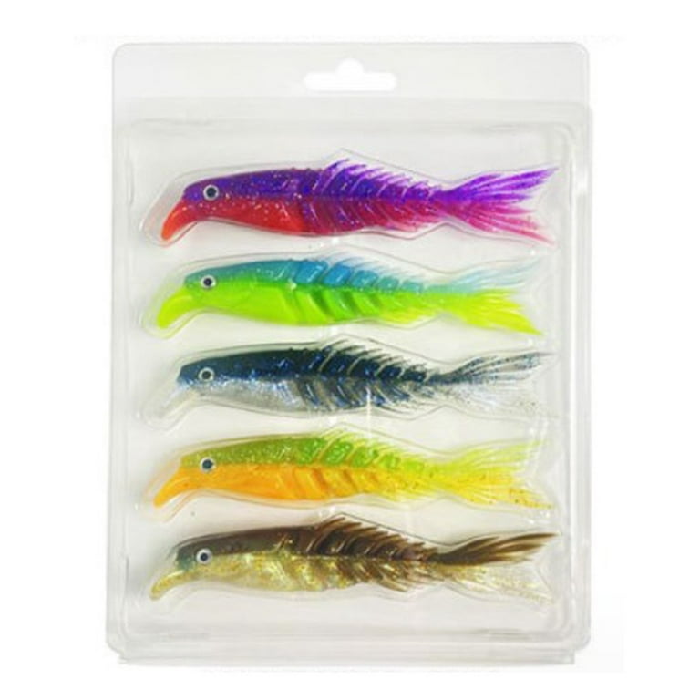 Perch Pike fishing bait soft Double Color Multi Join Bone Fish Paddle Tail  13cm five strips boxed 