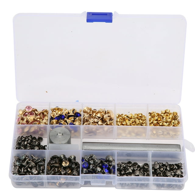 300 Piezas De Remaches De Diamante Sincero Remaches De Cristal Con Marco De Latón 8 Mm Para Ropa De Cuero