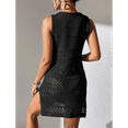 thumbnail image 7 of Womens Swimwear Cover Ups 2025 Summer Crochet Hollow Out Knit Bathing Suit Beach Dresses Black S, 7 of 7