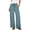 Light Blue women wide leg pants with pockets a1, variant on Cagogo Women Wide Leg Pants with Pockets Elastic Waist Casual Boho Lounge Trousers Solid High Waisted Long Flowy Beach Wear Travel Yoga Clothes, Black M