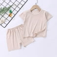 thumbnail image 2 of 6 m-7 A Ensembles de Pyjama pour Bébés Garçons Filles Tout-Petits Doux Confortables Col Rond Manches Courtes et Shorts Vêtements de Nuit Pyjamas 2 Pcs Pjs Bleu, 2 of 4