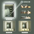 thumbnail image 4 of GANPE 20 x 28 inch LED Bathroom Mirror, Hand Wave Induction Vanity Mirror with Bluetooth, 4 of 5