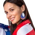 Clearance Spring Faux Leather Teardrop Earring Set Ladies Girls Flag
