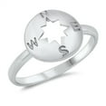 thumbnail image 1 of Northern Star Compass Ring .925 Sterling Silver Band Jewelry Female Male Unisex Size 8, 1 of 4